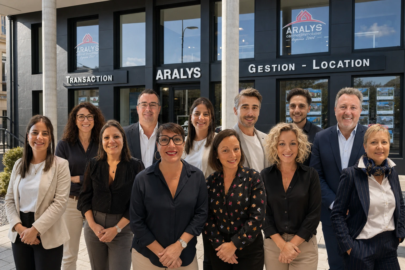 L'équipe ARALYS devant l'agence